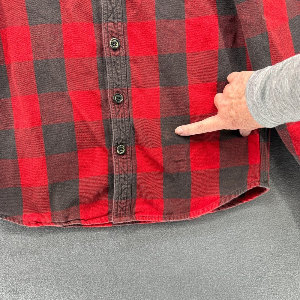 Superdry Flanagan Forest Shirt Mens Large Red Black Buffalo Plaid Flannel View 5